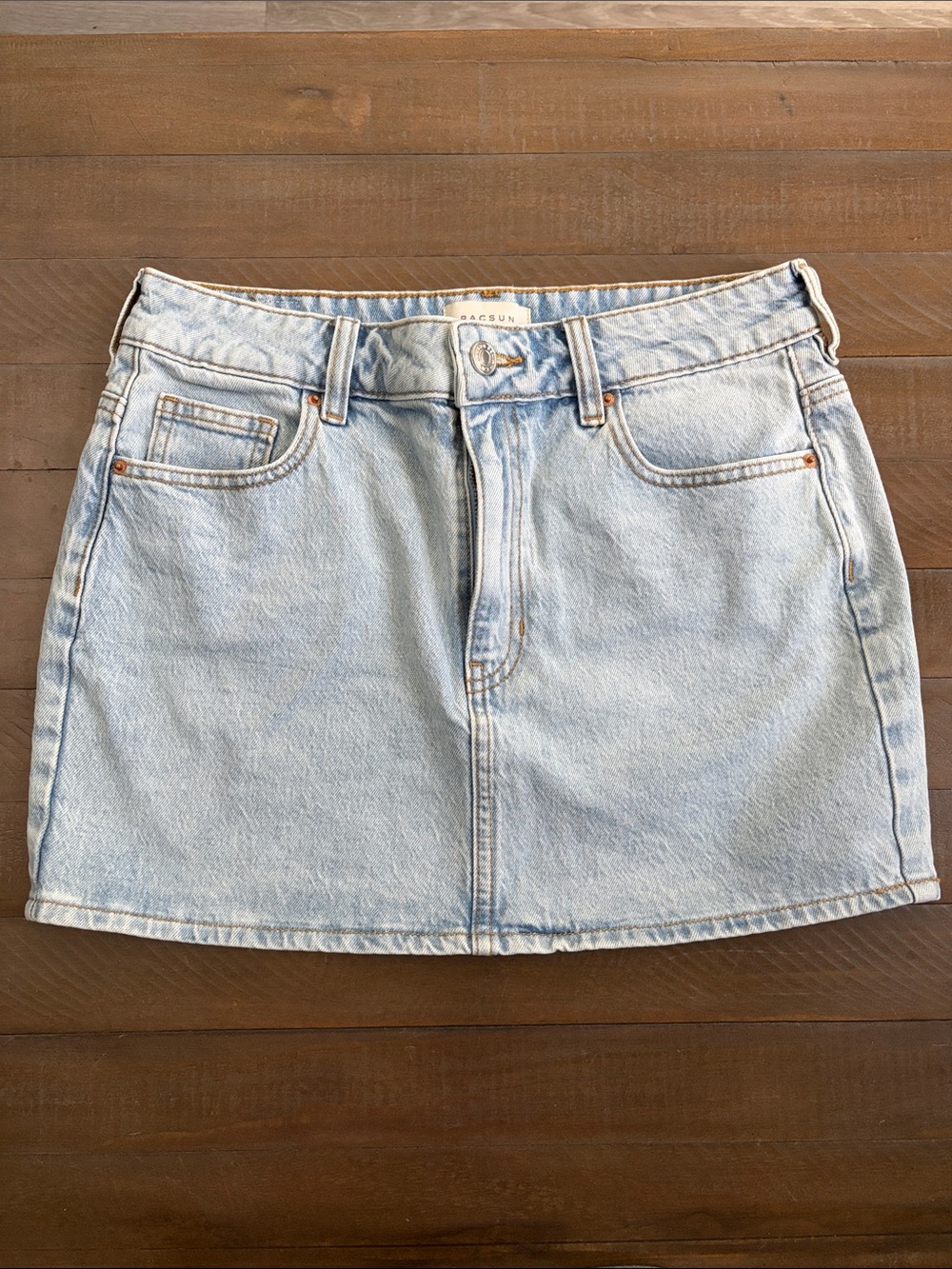 PacSun Light Wash Denim Mini Skirt - Pale Blue